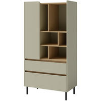 BÜCHERREGAL Lico mit 2 Schubalden und 1 Tür, Eukalyptus - Eukalyptusholzfarben, Holzwerkstoff (80/165/40cm) - Beautysofa