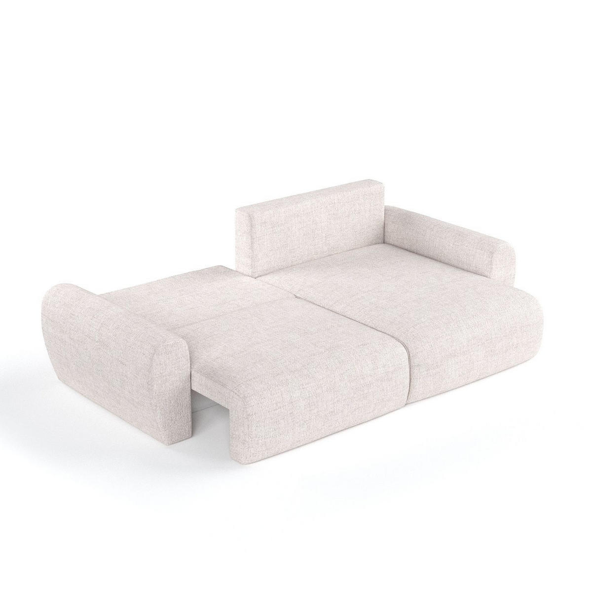 ROHOVÁ SEDAČKA OMARI, textil, Světle béžová - černá/písková barva, dřevo/kompozitní dřevo (253/153cm) - AltaBeds