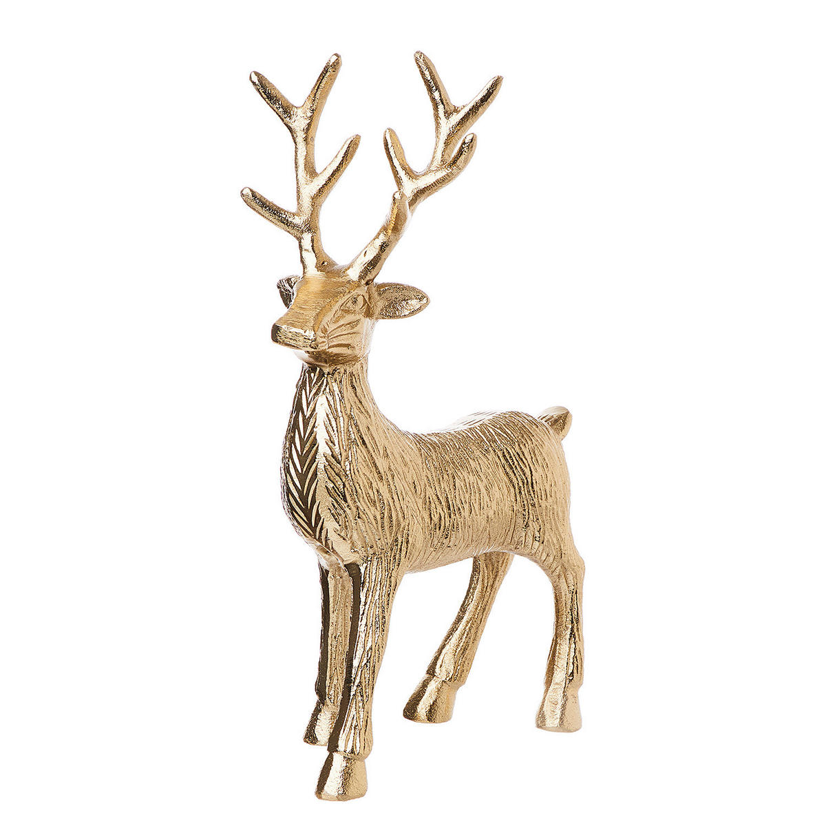 DEKOFIGUR Hirsch Stallone - Goldfarben, Metall (25/15/7cm) - Butlers