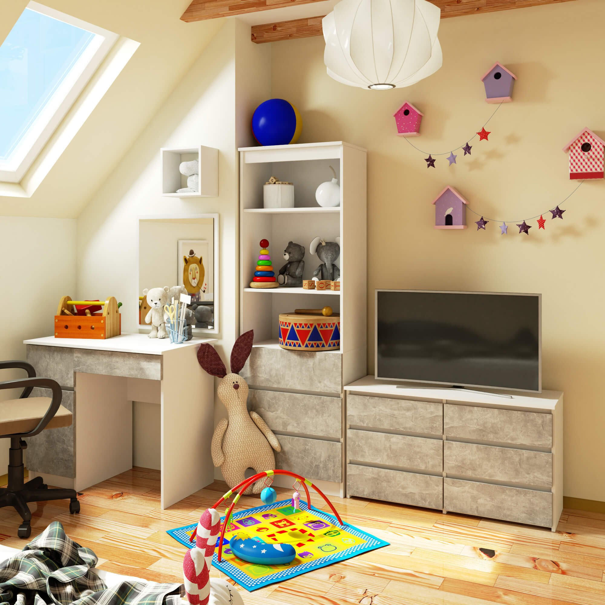 Thumbnail - Milordbikes Kommode, Weiß, Graphit, Holz, 100x57x35 cm, Wohnzimmer, Kommoden & Sideboards, Kommoden