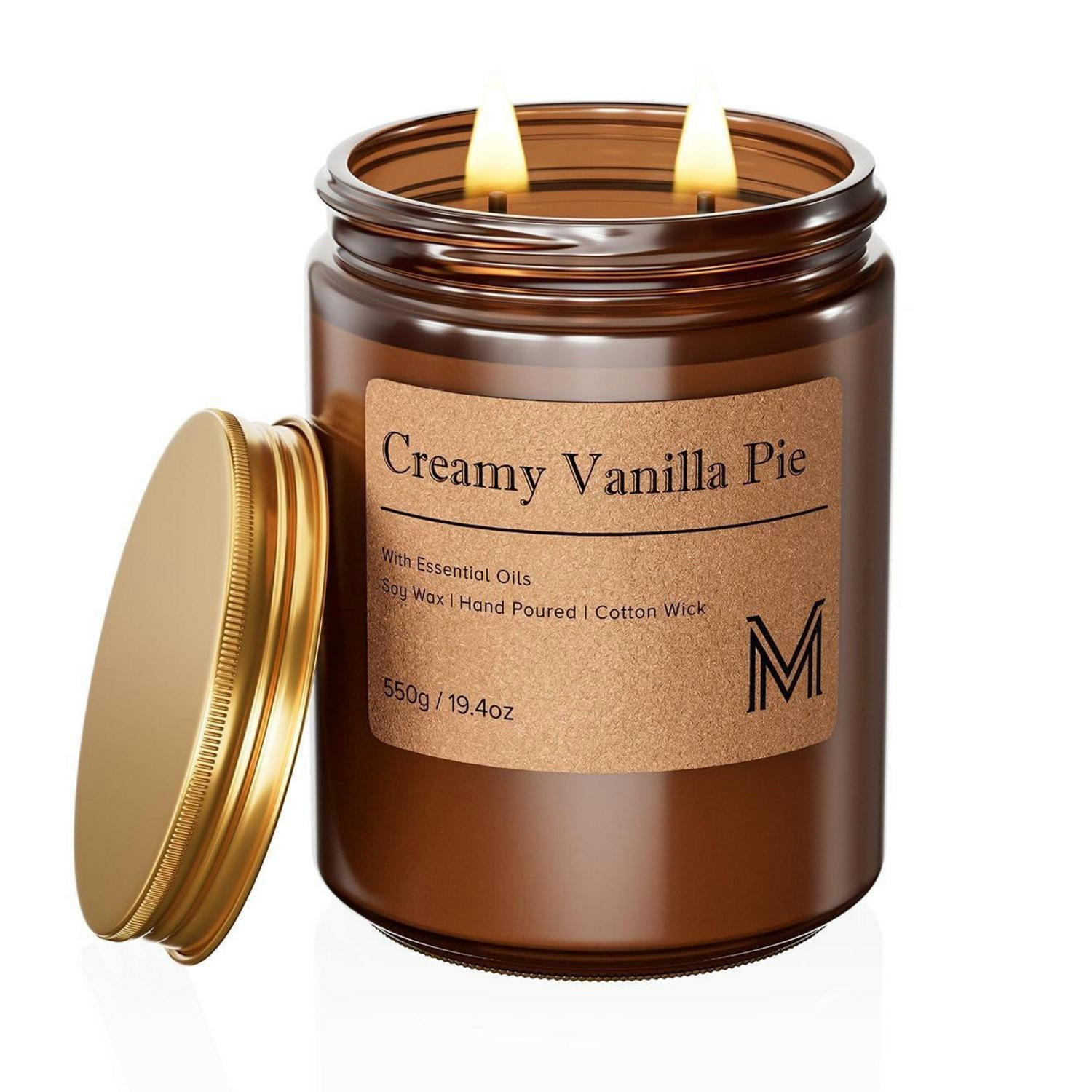 DUFTKERZE im Glas Cremige Vanille-Torte 550g 2-Docht 110 Stunden Brenndauer - Braun, Glas (15.6cm)