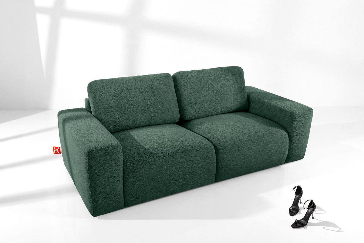 2-SITZER SOFA ZUCCO, Grün - Grün, Holz/Holzwerkstoff (212/85/100cm) - KONSIMO®