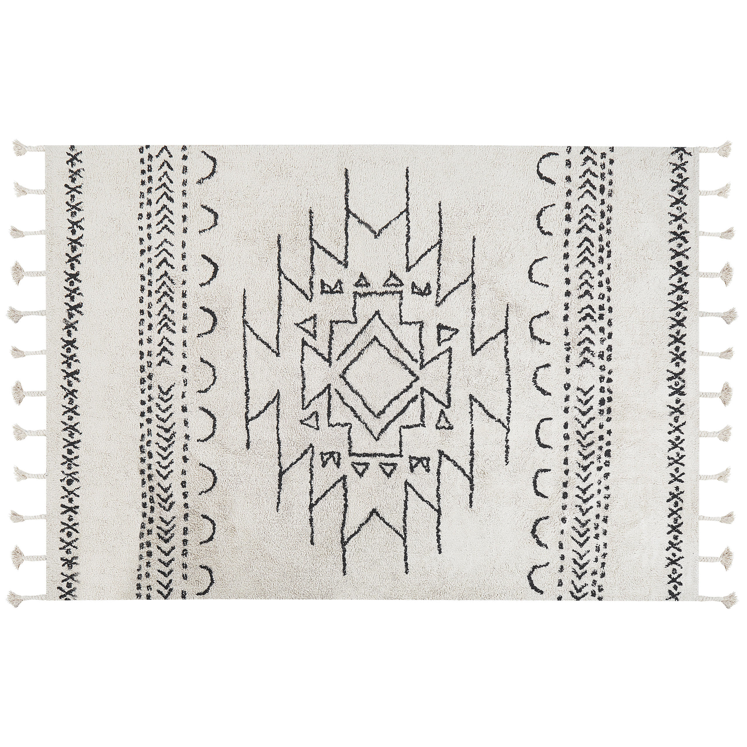 KURZFLOR-TEPPICH Khouribga 200/140 cm - Weiß, Textil (140/200cm) - Beliani