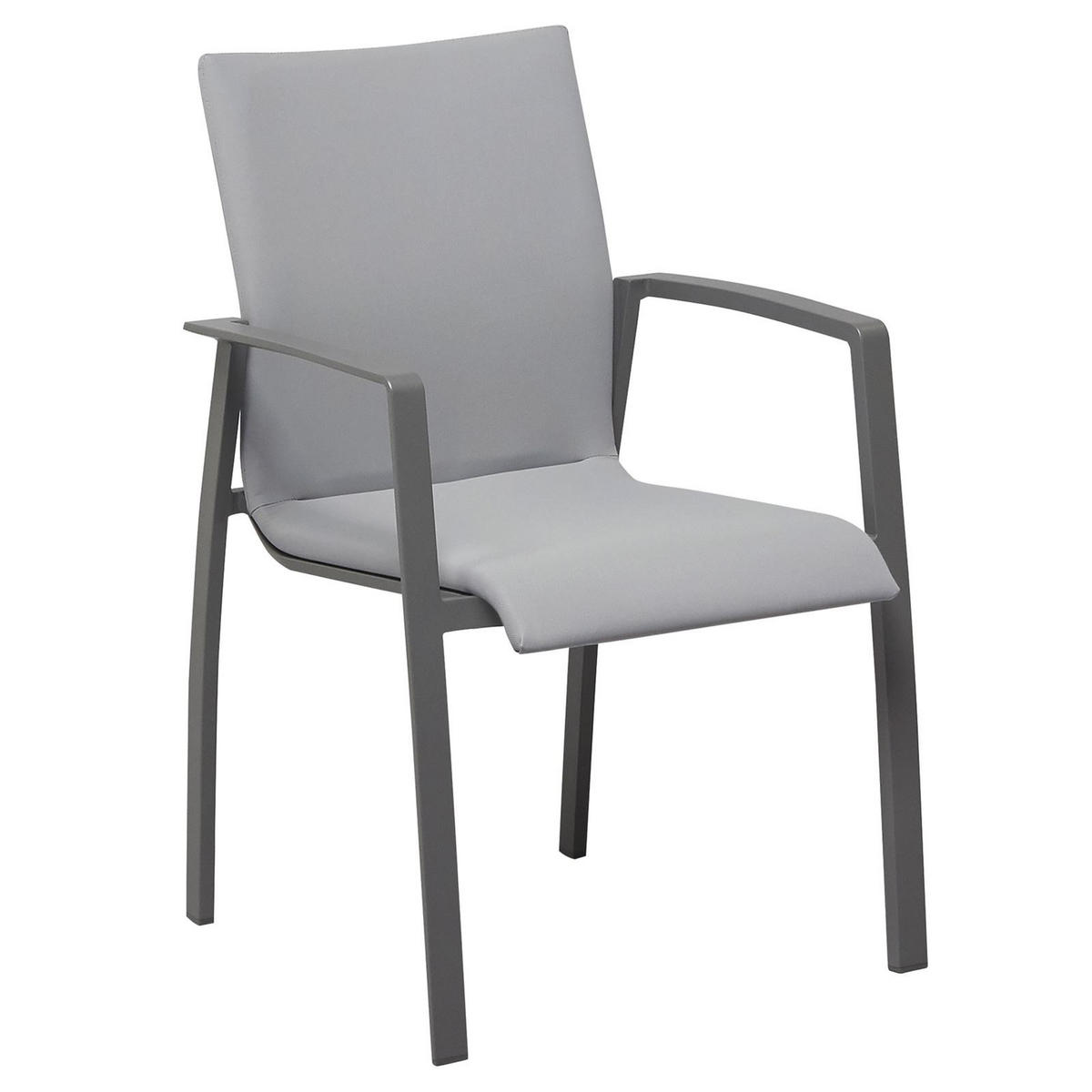 GARTENSTUHL VERANO 6ER-SET - Grau, Textil (57/89/62cm) - IDIMEX