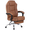 CHEFSESSEL Lederlook Hellbraun - Chromfarben/Hellbraun, Textil/Metall (67/114/64cm) - CLP