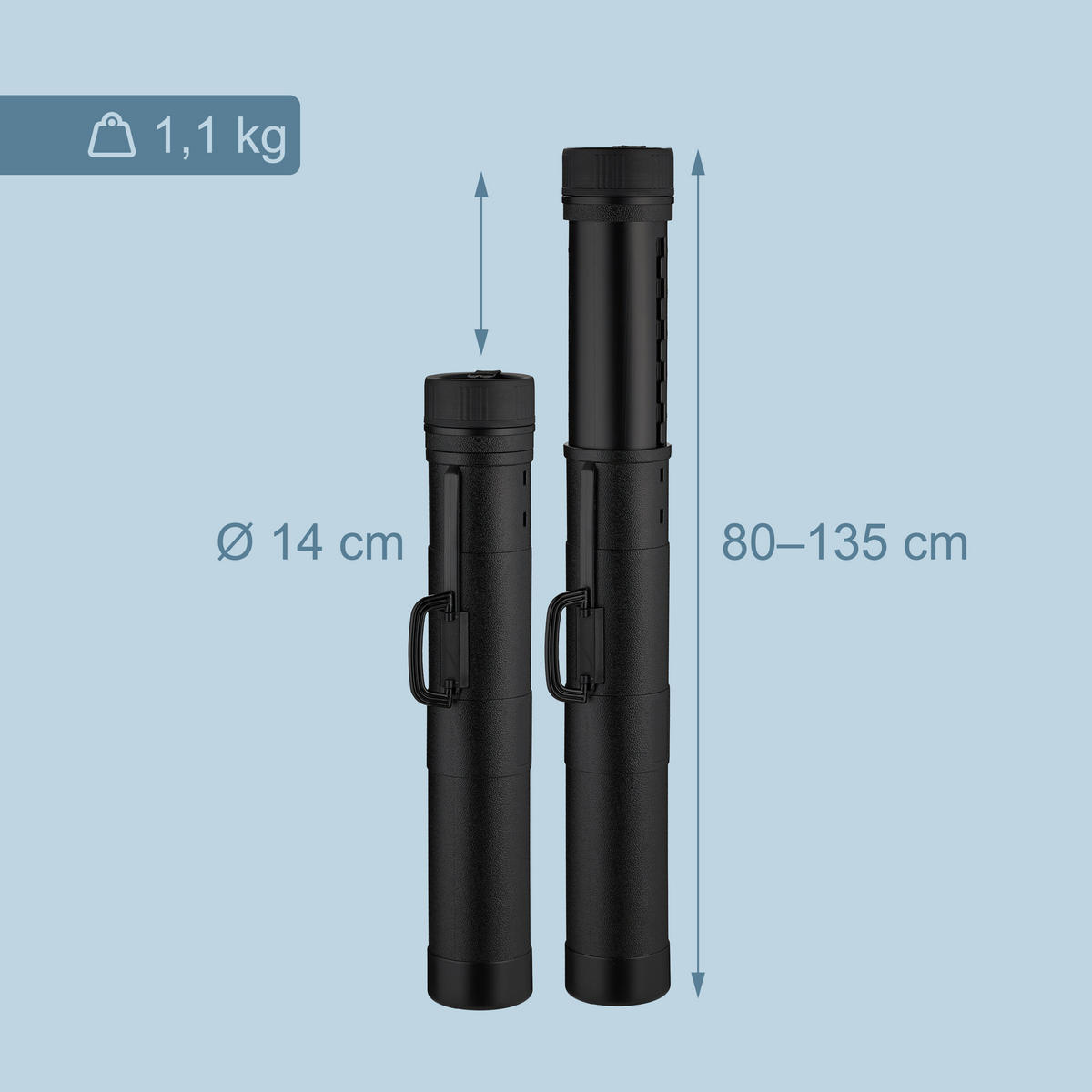 ROLE plakátu - černá, plast (14/135/14cm) - Relaxdays