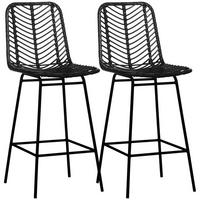 BARHOCKER 2er-Set - Schwarz, Kunststoff (52/102/42.5cm) - HOMCOM