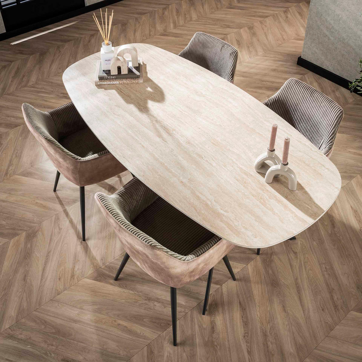 ESSTISCH Romano Beige 90/180/76 cm - Beige, Keramik (90/180/76cm) - Hoyz Collection
