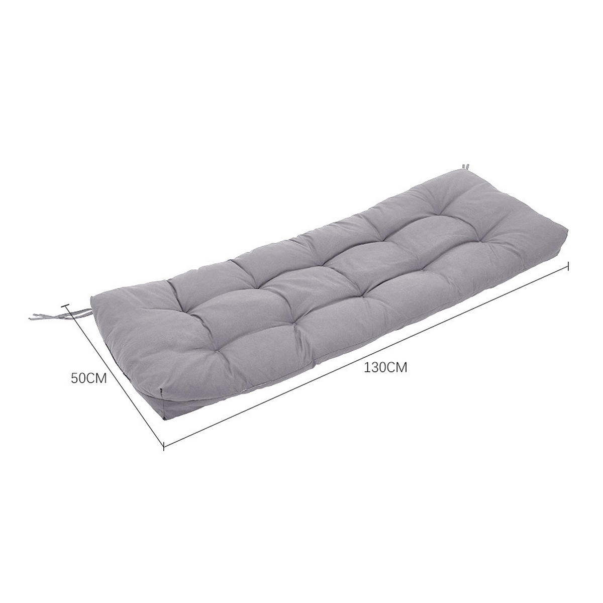 SITZKISSEN für Gartenbänke aus Polyester PP-Baumwolle in Hellgrau Leicht und tragbar 120 cm B x 50 cm T - Grau, Textil (50/40/120cm) - Livingandhome