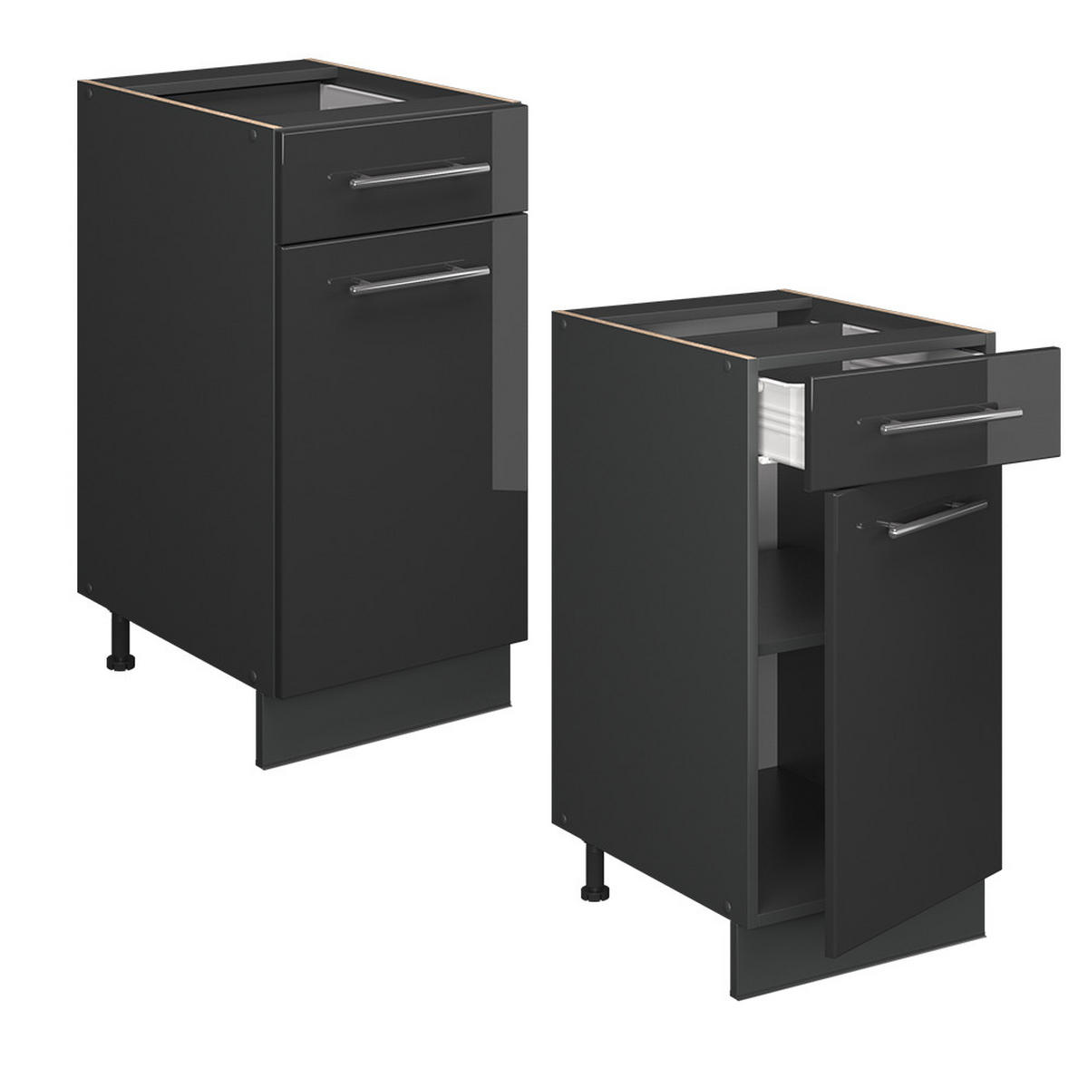 SPODNÍ SKŘÍŇKA KUCHYŇSKÉ LINKY Fame-Line Antracitový vysoký lesk - antracitová/vysoce lesklá černá, kompozitní dřevo (40/82/51.6cm) - Vicco