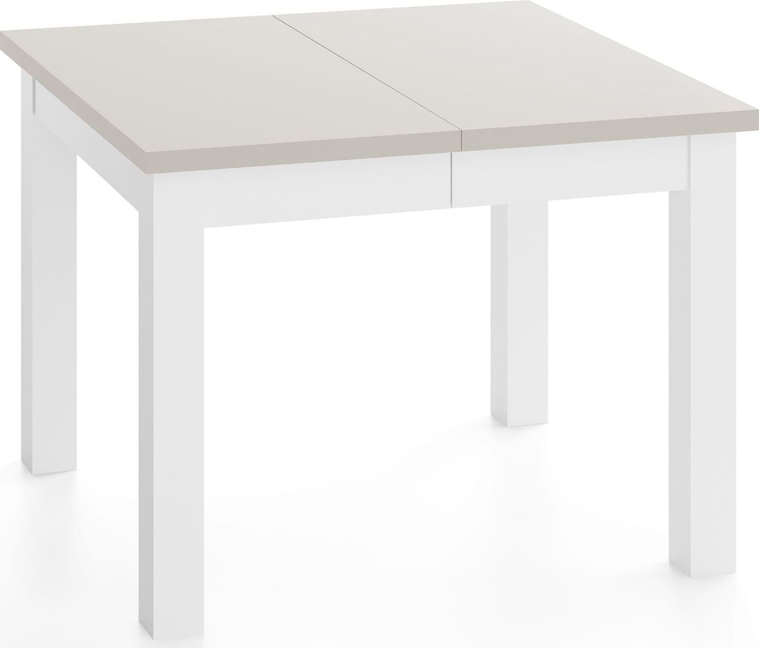 ESSTISCH Toren Weiß ausziehbar verlängerbar quadratisch, Kaschmir 100-300/100/76.5 cm - Kaschmir/Weiß, Holz/Holzwerkstoff (100/100/77cm) - WFL GROUP