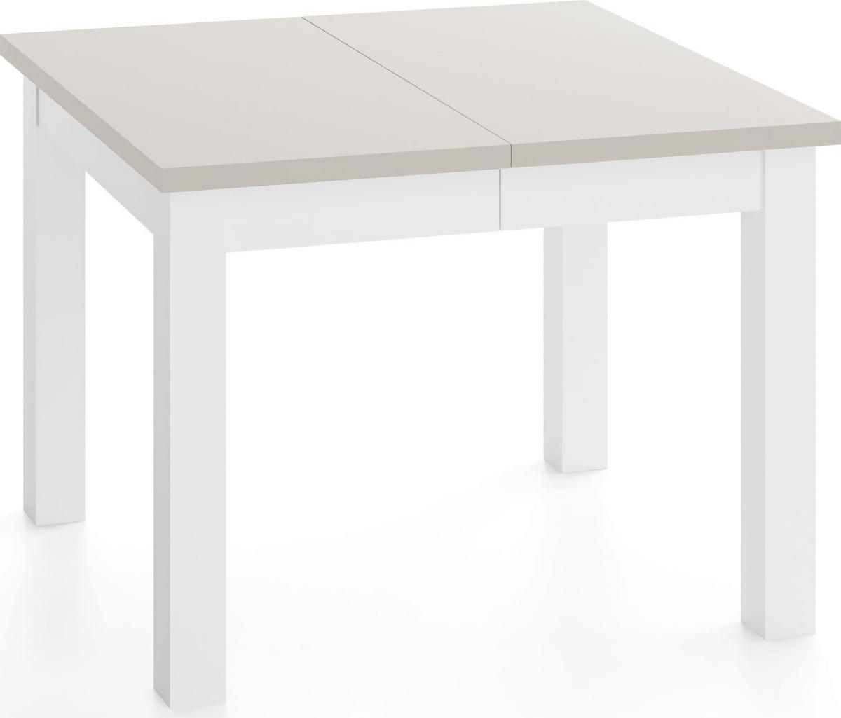 ESSTISCH Toren Weiß ausziehbar verlängerbar quadratisch, Kaschmir 100-300/100/76.5 cm - Kaschmir/Weiß, Holz/Holzwerkstoff (100/100/77cm) - WFL GROUP