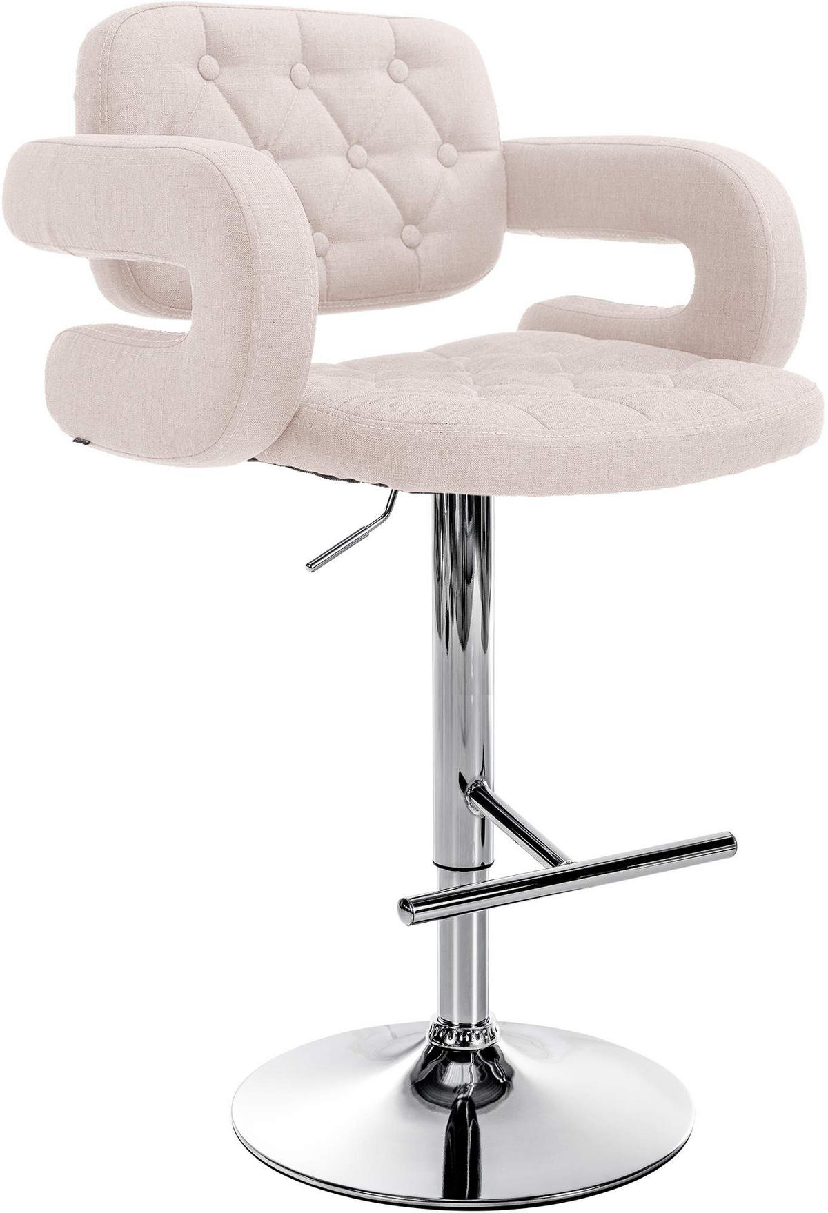 BARHOCKER Stoff beige - Chromfarben/Beige, Textil/Metall (62/103/55cm) - CLP