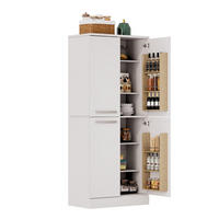 BUFFET 42/76/180 cm Weiß aus MDF mit verstellbaren Böden - Weiß, Holzwerkstoff (42/180/76cm) - OKWISH