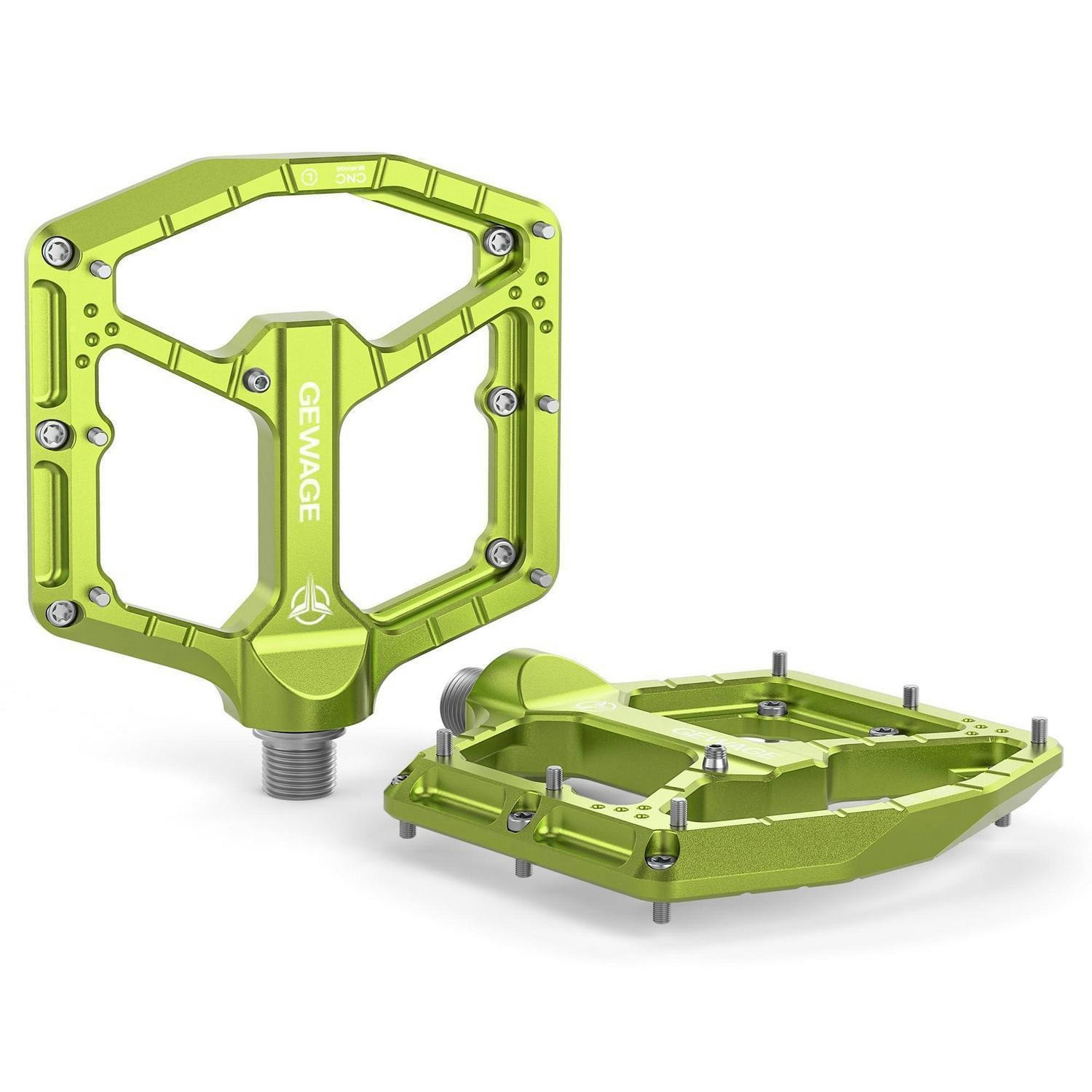 FAHRRADPEDALE CNC Aluminium Lime Green - Hellgrün, Metall (10.4/1.5/11cm)