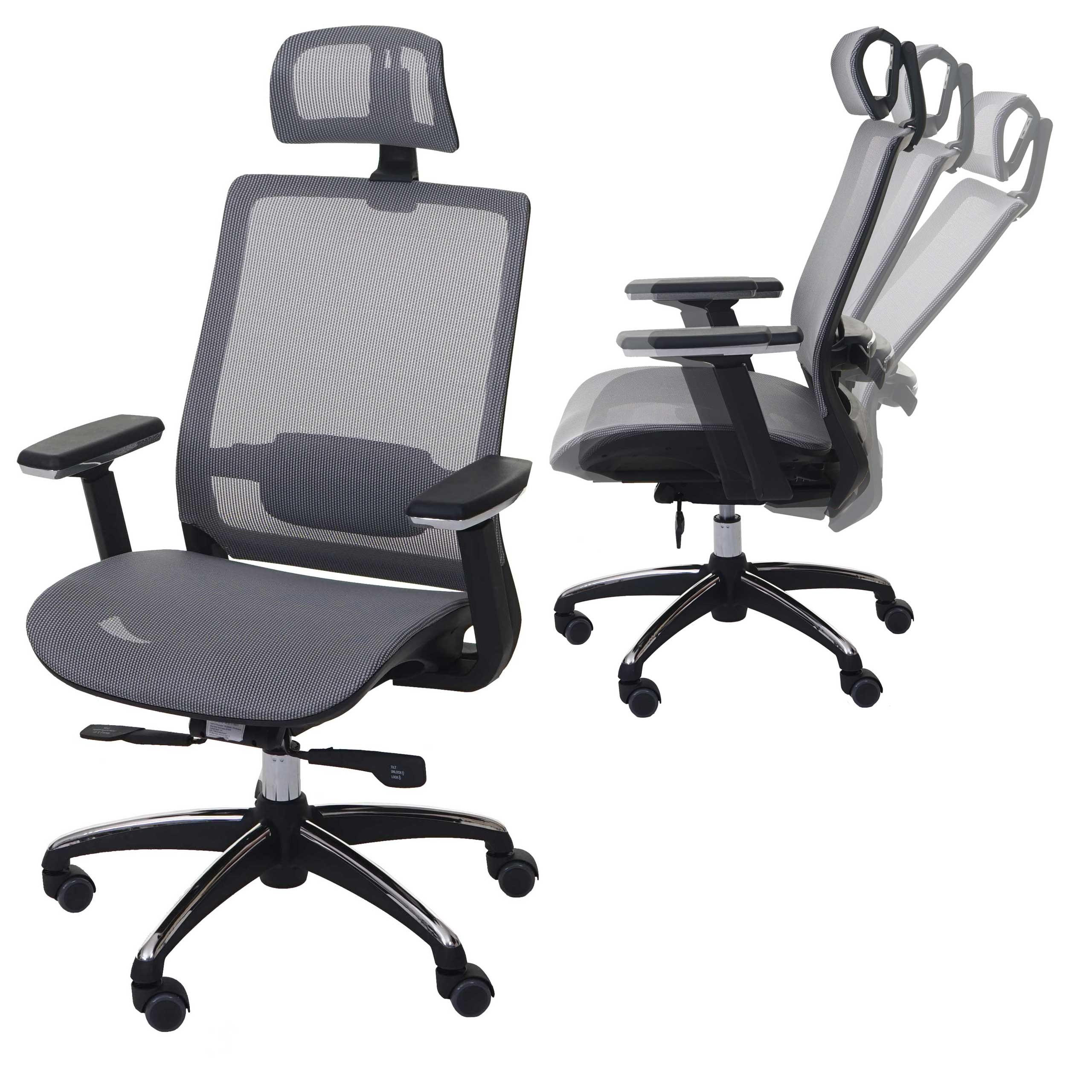 BÜROSTUHL Grau - Grau, Textil (63/124/68cm) - MCW