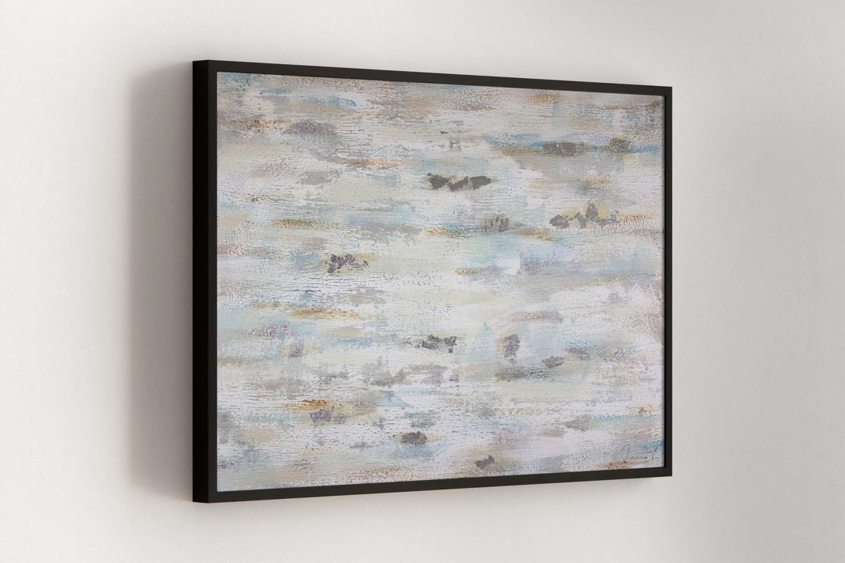 ACRYLBILD HANDGEMALT 120/80 cm - Silberfarben/Grau, Holz/Textil (2/80cm) - KUNSTLOFT