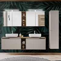 BADMÖBEL-SET 12-TLG. Puebla-56 - Beige, Holzwerkstoff (225/200/46cm) - Lomado