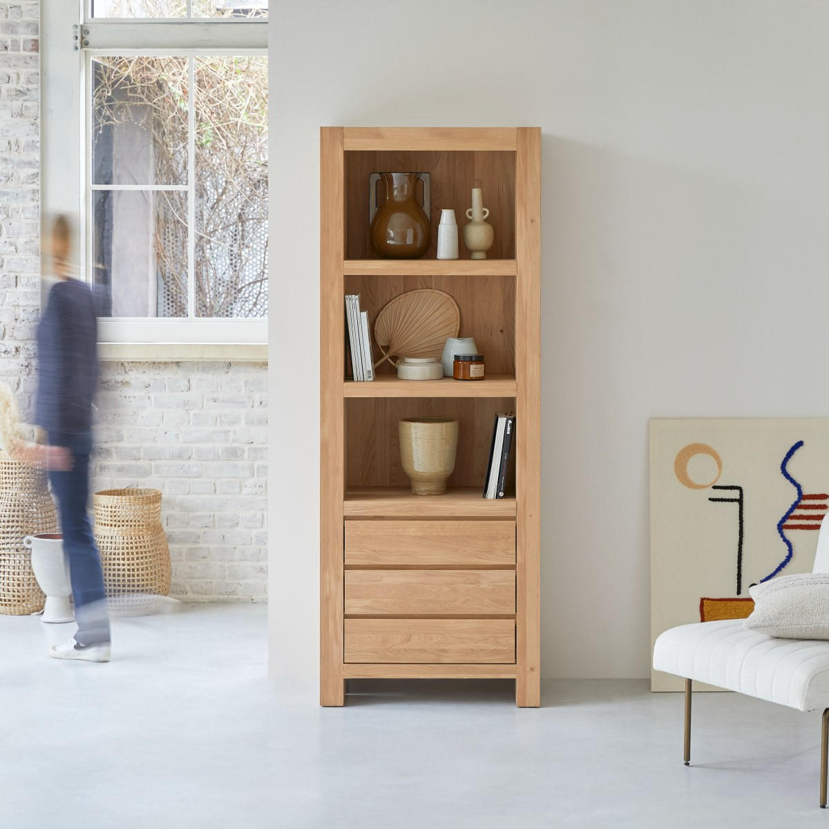 BÜCHERREGAL Eden Natur aus Eiche - Naturfarben, Holz (75/200/40cm) - Tikamoon