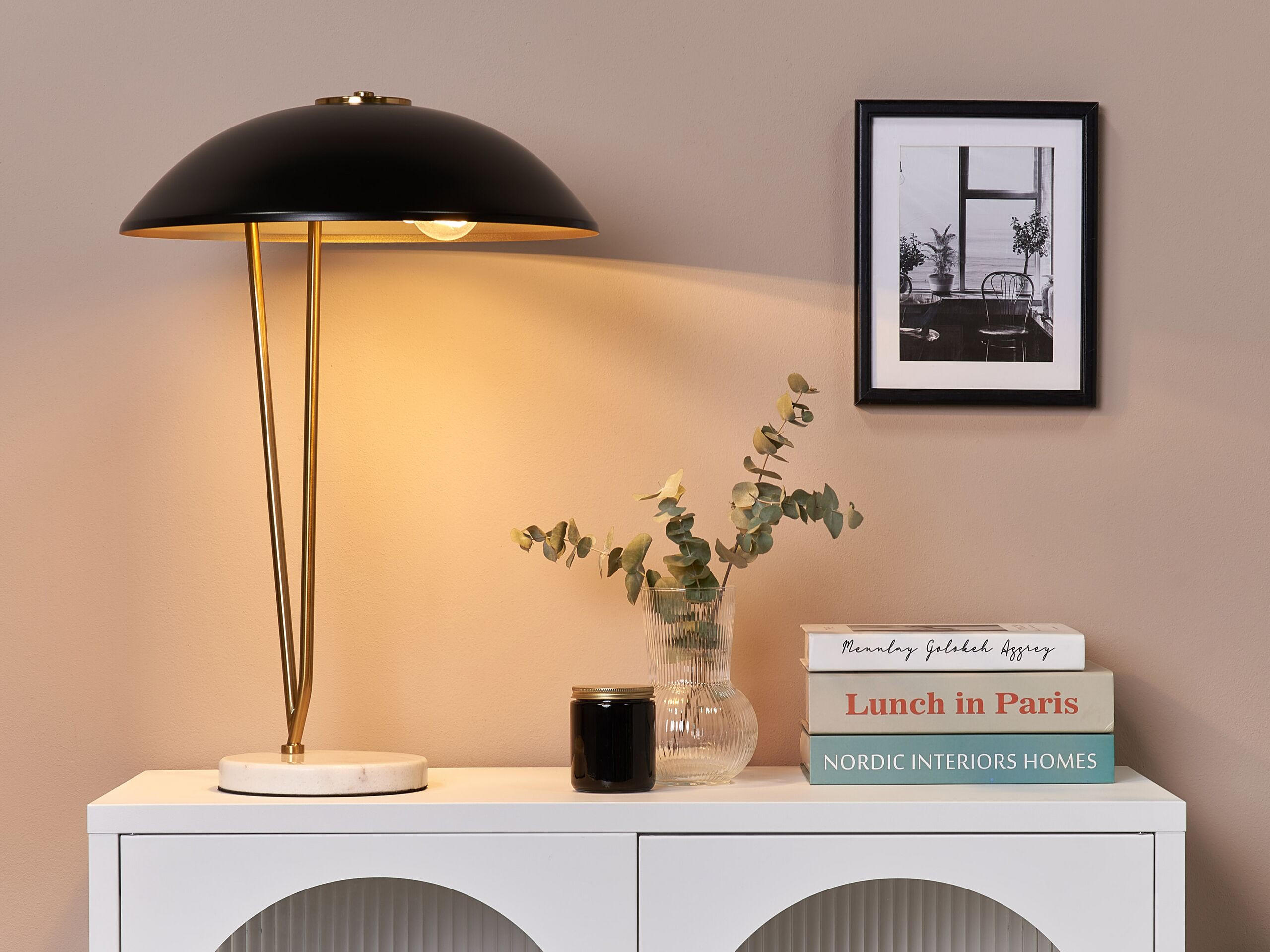 TISCHLEUCHTE Danto 40/40/58 cm - Schwarz, Metall (40/40/58cm) - Beliani