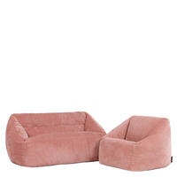 KINDERSOFA mit Sitzsack Sessel Cecilia - Pink, Textil (140/44/55cm) - icon