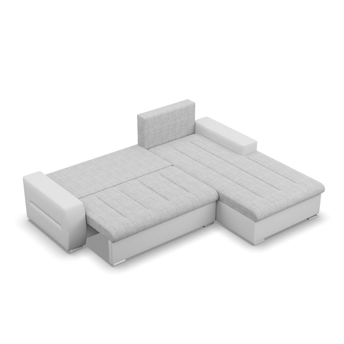 ECKSOFA MIT SCHLAFFUNKTION AURORA RECHTS, Grau + Grau - Hellgrau/Grau, Textil (243/200cm)