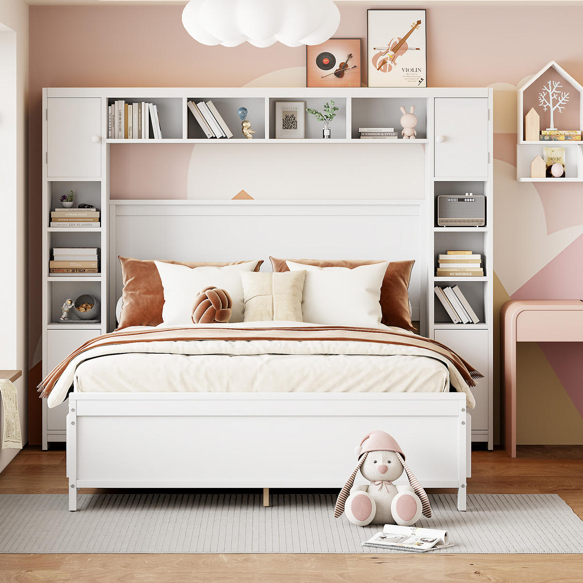 BETT 140x200 cm Schubladen weiß - Weiß, Holz (140/200cm) - LEBENLANG