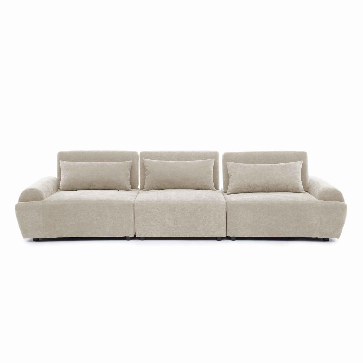 SOFA 3-Sitzer, Ekru - Weiß, Textil (303/82/109cm) - Oviala