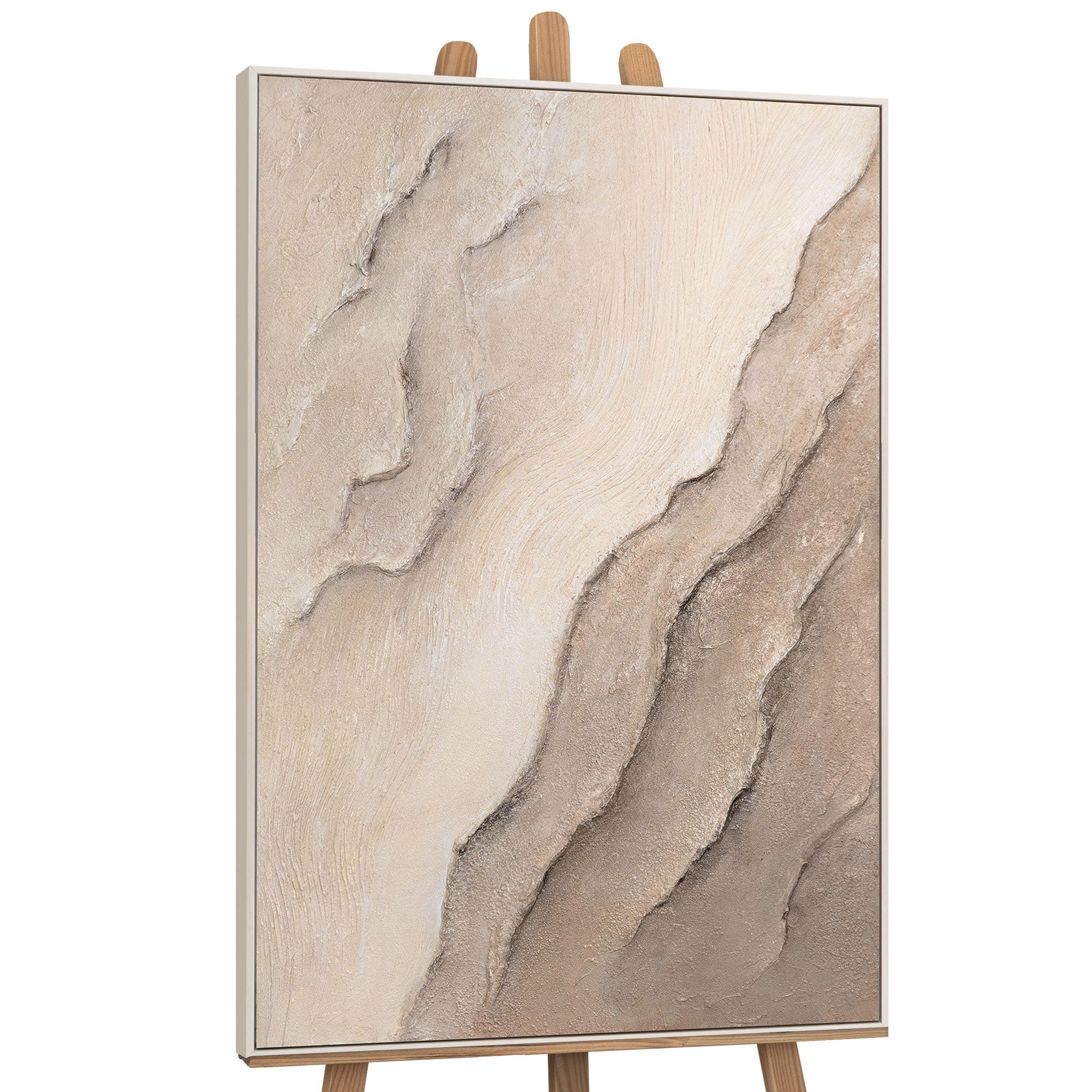 GEMÄLDE Spuren der Zeit Schattenfugenrahmen Beige 120x80 cm - Beige, Holz (120/80cm) - YS-art gallery