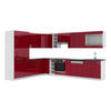 ECKKÜCHE Fame-Line Bordeaux Hochglanz/Weiß 347 x 257 cm, AP Anthrazit - Bordeaux/Weiß, Holzwerkstoff (347/81.6/60cm) - Vicco