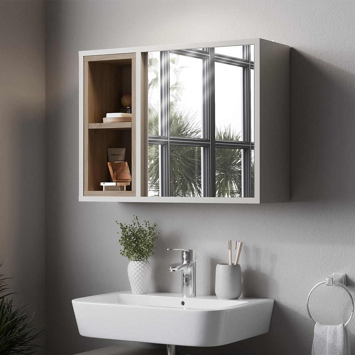 ELNOR Greige/Dub - šedobéžová, kompozitní dřevo (60/45/20cm) - Vicco