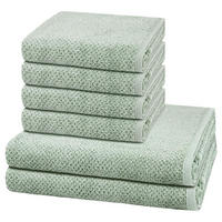 FROTTIERSET Pure 6-teilig - Grün, Textil (50/100cm) - Cawö