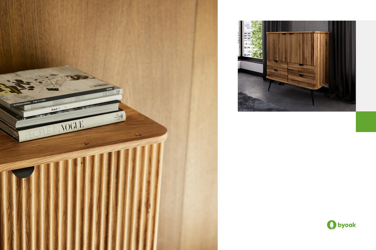 KOMMODE LINA Wildeiche - Wildeiche, Holz (97/102/46cm) - byoak