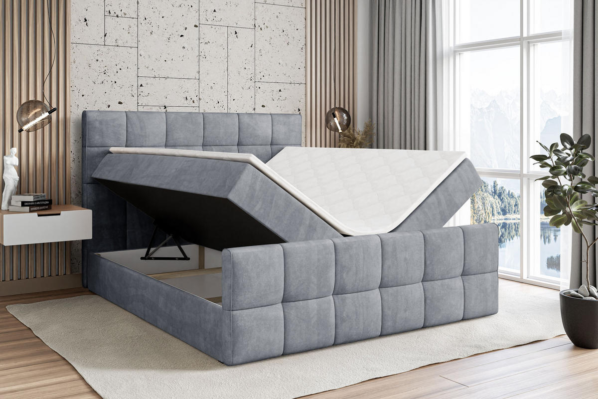 BOXBETT APO-Z - 140 x 200 - H3 - Grau - Grau, Holzwerkstoff (140/200cm) - ALTDECOR