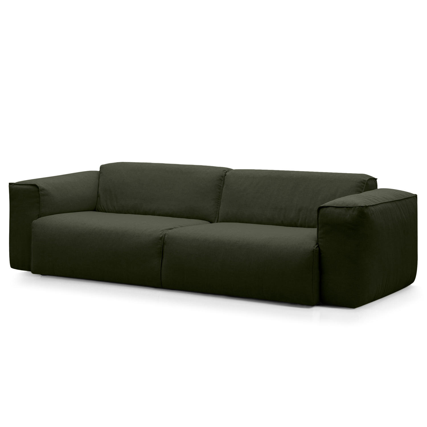 3-SITZER SOFA - Schwarz/Grau, Kunststoff/Textil (251/71/102cm) - home24