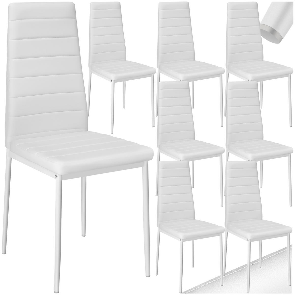 ESSZIMMERSTUHL 8er Set Thomas 41 x 45 x 98 5 cm weiß - Weiß, Textil (48/98.5/45cm) - tectake