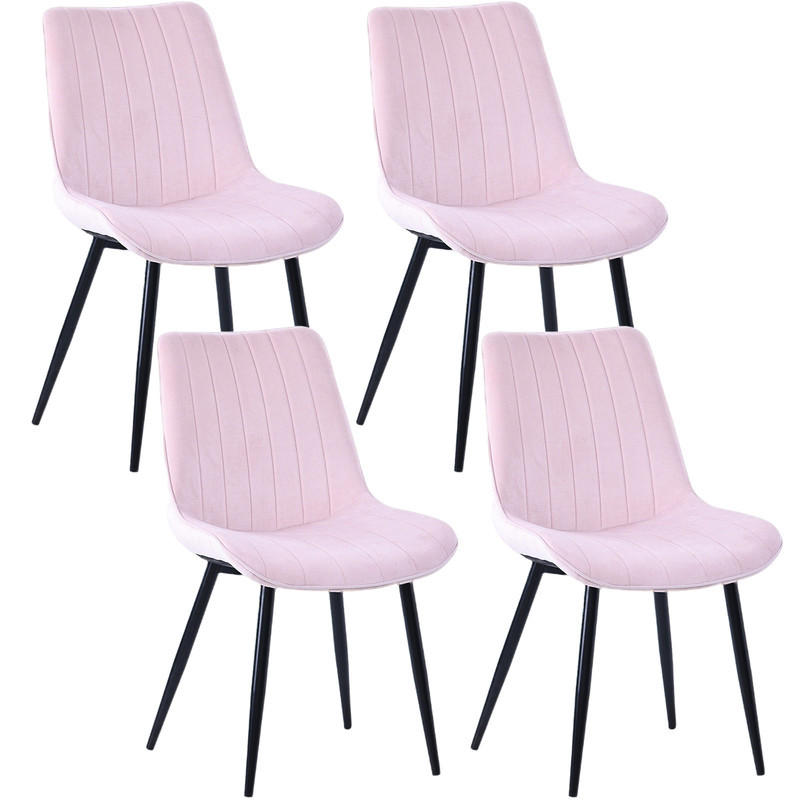 STUHL-SET 4 Stück aus Samt in Modernem Stil-YZ1 - Pink, Textil (53/88/62.5cm) - HOMAVO