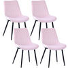 STUHL-SET 4 Stück aus Samt in Modernem Stil-YZ1 - Pink, Textil (53/88/62.5cm) - HOMAVO