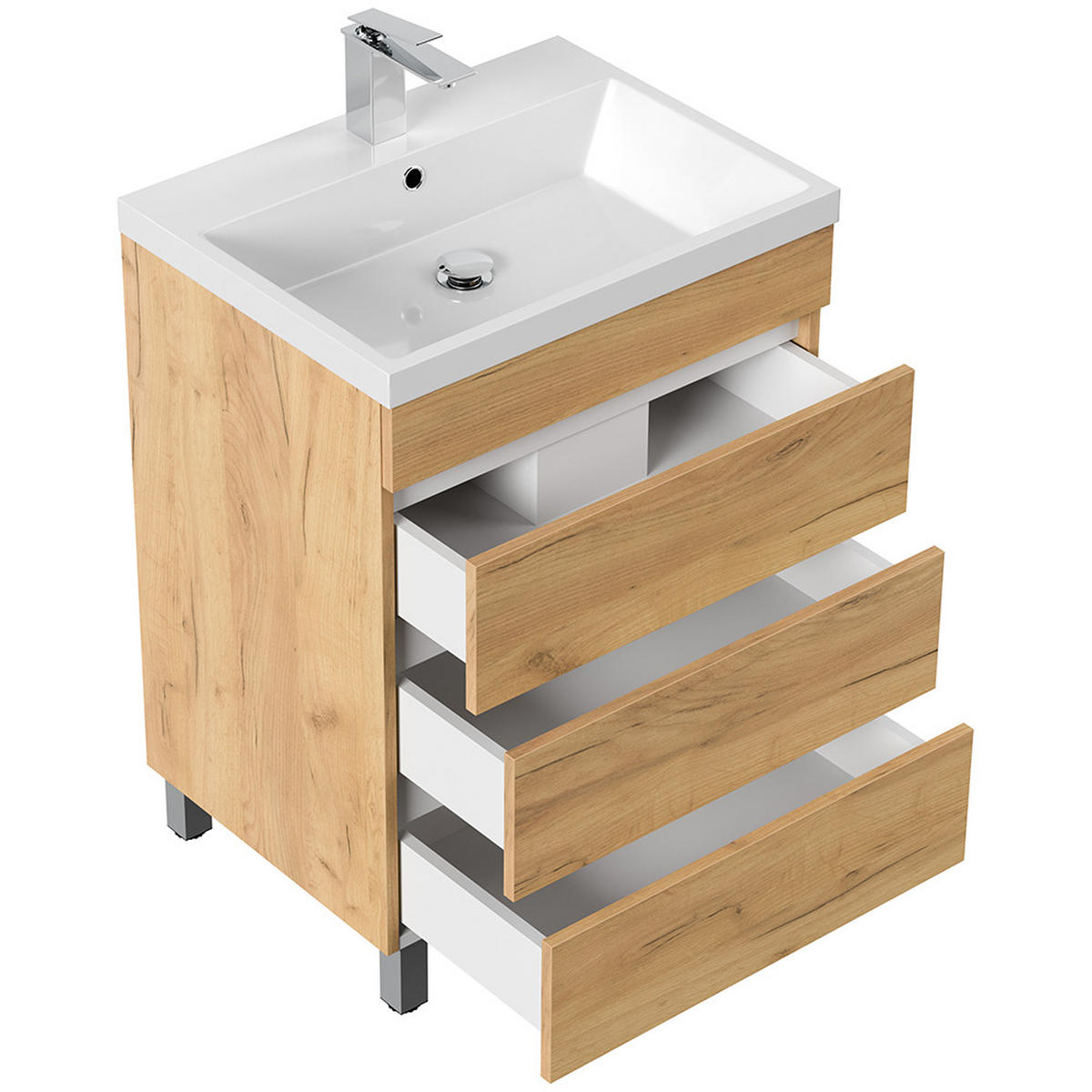 WASCHTISCH Frome-02 - Braun, Holzwerkstoff (70/84/48cm) - Lomado