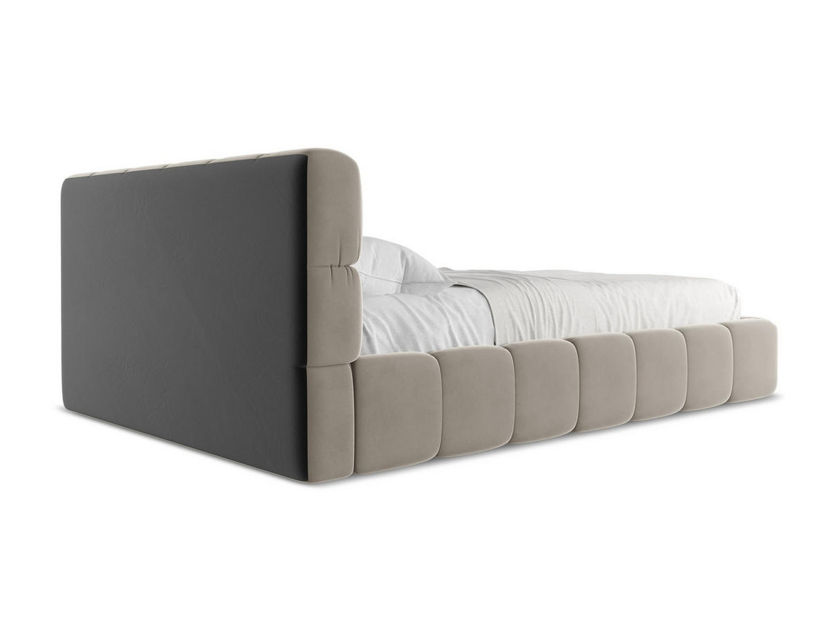 POLSTERBETT mit Bettkasten und Lattenrost 160x228 Grau - Taupe/Schwarz, Kunststoff/Textil (140/200cm) - Makamii