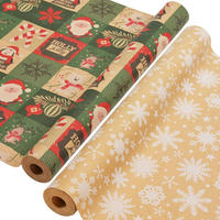 GESCHENKPAPIER 2-teiliges Set 43 cm x 15 m Weihnachten Kraftpapier - Multicolor, Papier (8/4/43cm)