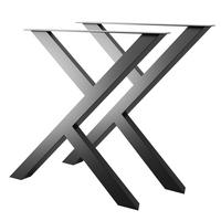 TISCHBEINE Deer 2er-Set Schwarz Metall 72cm - Schwarz, Metall (27/72/72cm) - Metalo Pro