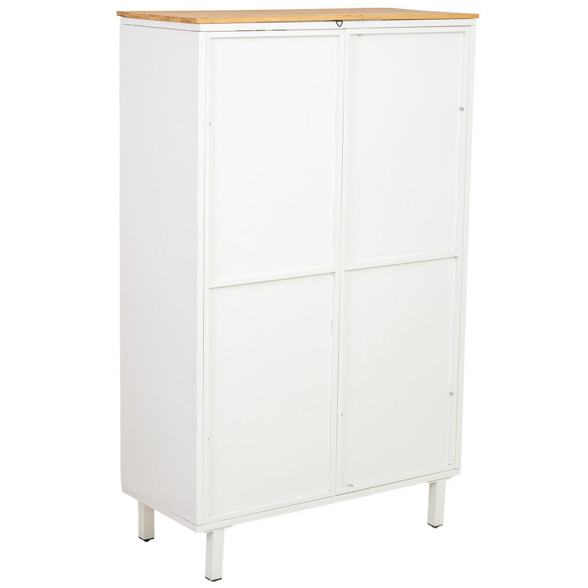 VITRINE aus Holz und Glas mit 2 Türen, Weiß, 80x35x131h cm - Weiß, Holz (80/130/35cm) - Wanderlust