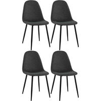 STUHL 4 Stoff Schwarz - Schwarz, Textil/Metall (44/88/51cm) - CLP