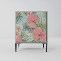 SIDEBOARD HAWAIIAN SPIRIT, Grau, 57,5x42x72,5 cm, Schwarze Metallfüße - Multicolor/Schwarz, Holzwerkstoff/Metall (57.5/72.5/42cm) - SpaceRebels