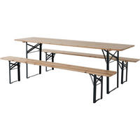 BIERTISCHGARNITUR Lisbonne 218 klappbar Braun - Braun, Holz/Metall - Habitat Garten