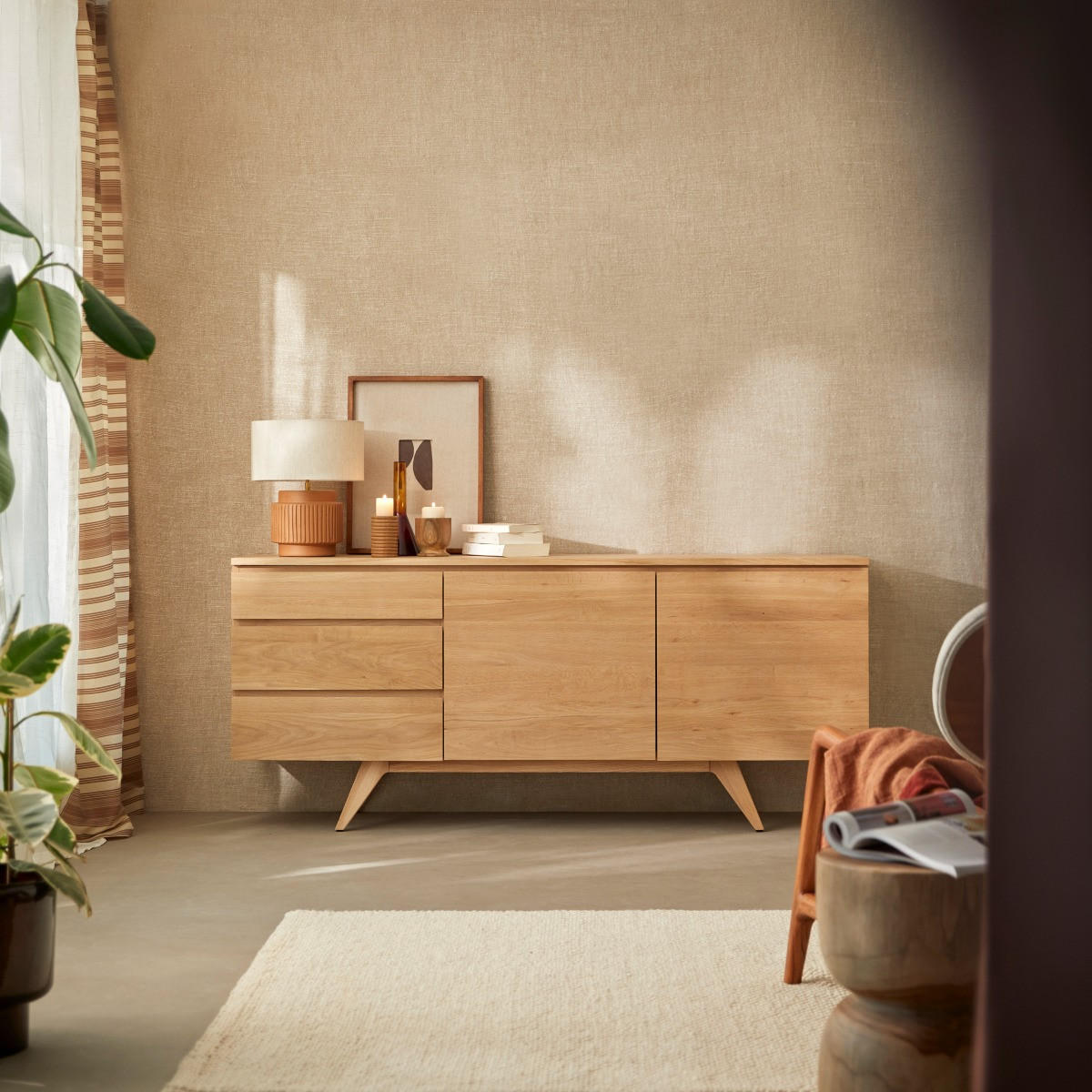 SIDEBOARD Esmée Natur aus Eiche - Naturfarben, Holz (177/76/45cm) - Tikamoon