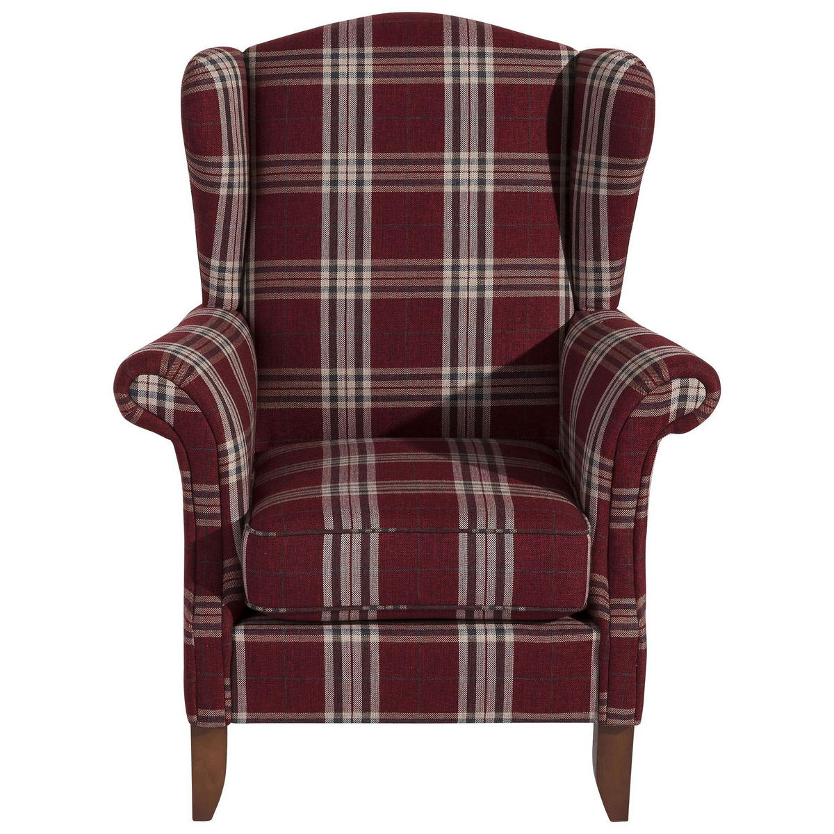 OHRENSESSEL Katria Bezug Flachgewebe Buche nussbaum / rot - Rot, Kunststoff (88/108/84cm) - 58aufmkessel