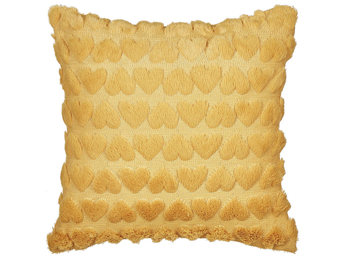 DEKOKISSEN 2er-Set Gelb 45/45 cm Astrantia - Gelb, Textil (45/45cm) - Beliani