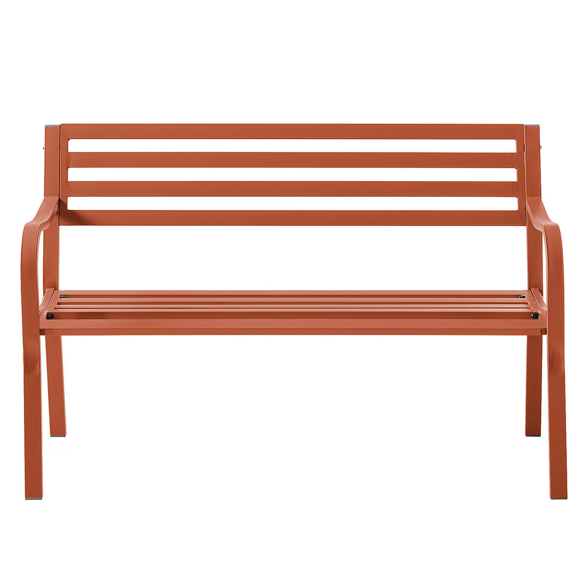 GARTENBANK - Stahl - Terracotta, Metall (128/81/56cm) - home24